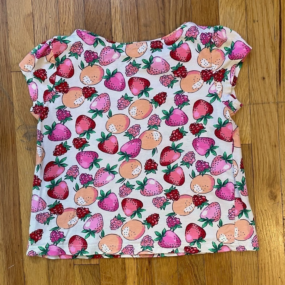 4/$25 H&M puff-sleeved jersey berry fruit print t-shirt toddler girls size 3T-4T - Picture 5 of 9